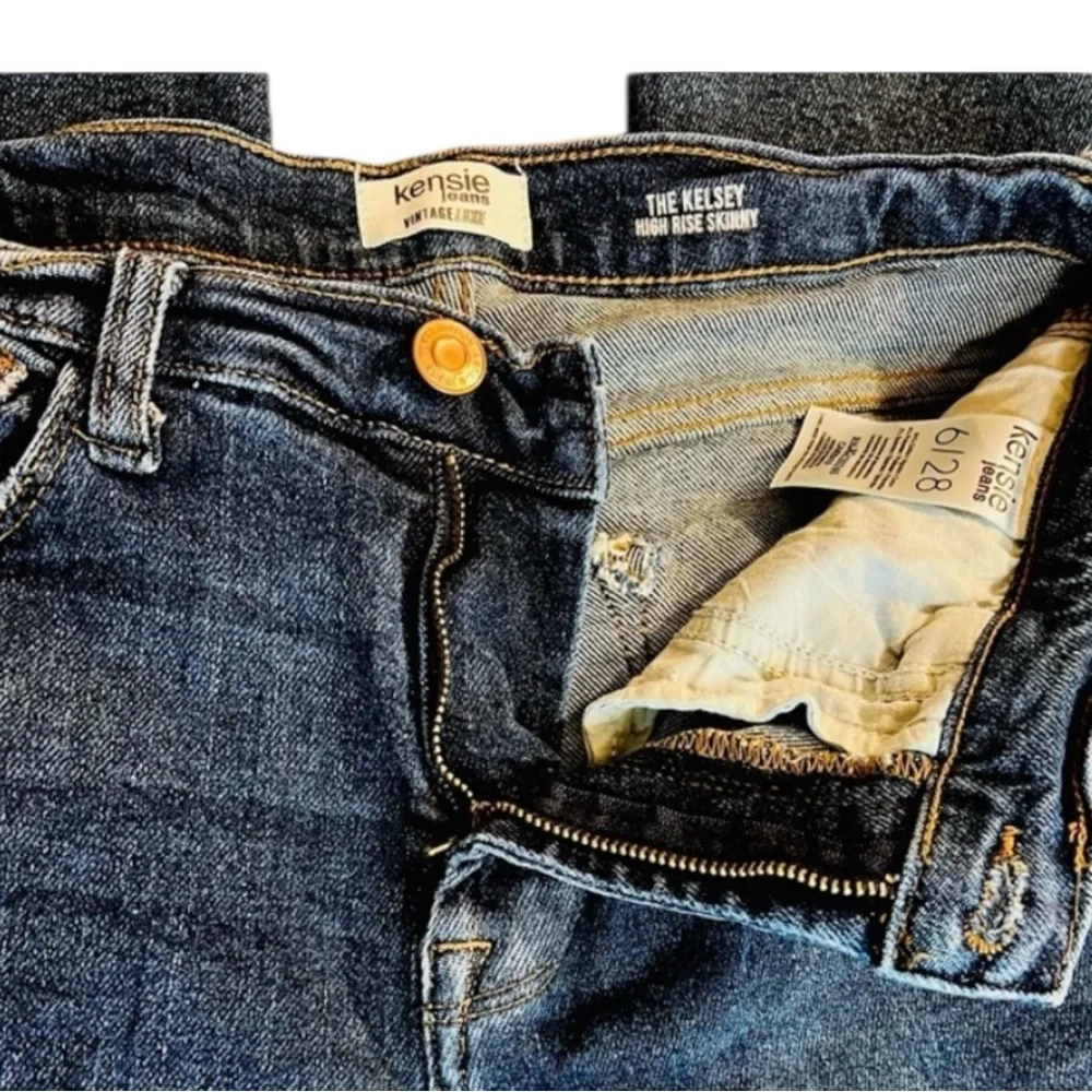 Kensie Jeans Vintage Luxe The‎ Kelsie Highrise Skinny, Blue, Size 6/28